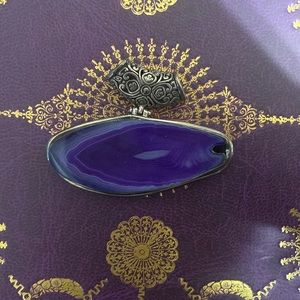 Purple/Blue geode slice pendant